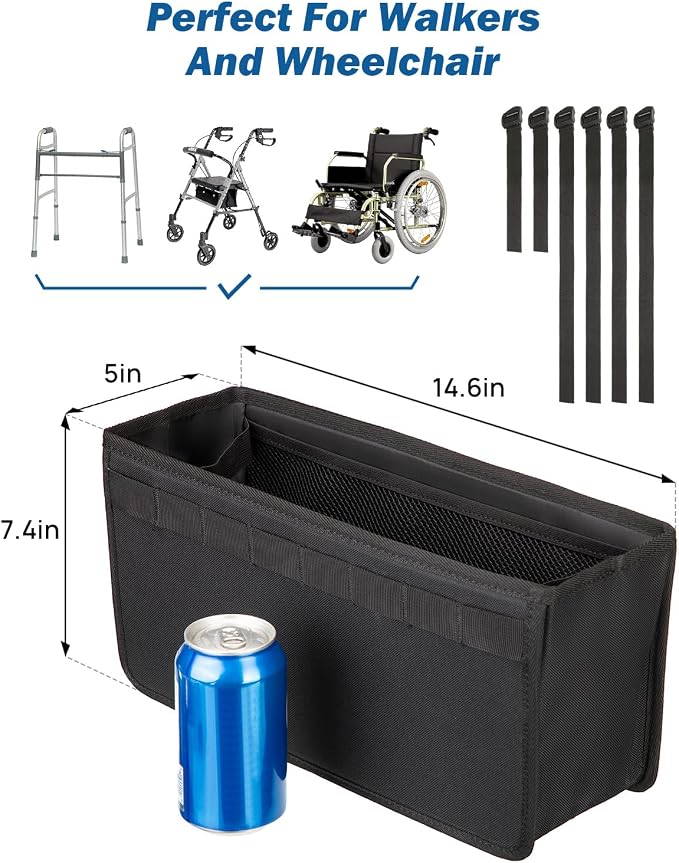 JOYTUTUS Walker Basket for Folding Walker, Basket for Walkers for Seniors - Image 5
