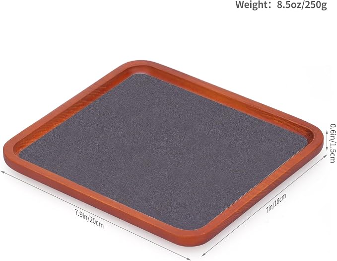 Wooden Jewelry Display Tray Rounded Rectangle Ring Showcase Stackable Elegant - Image 4