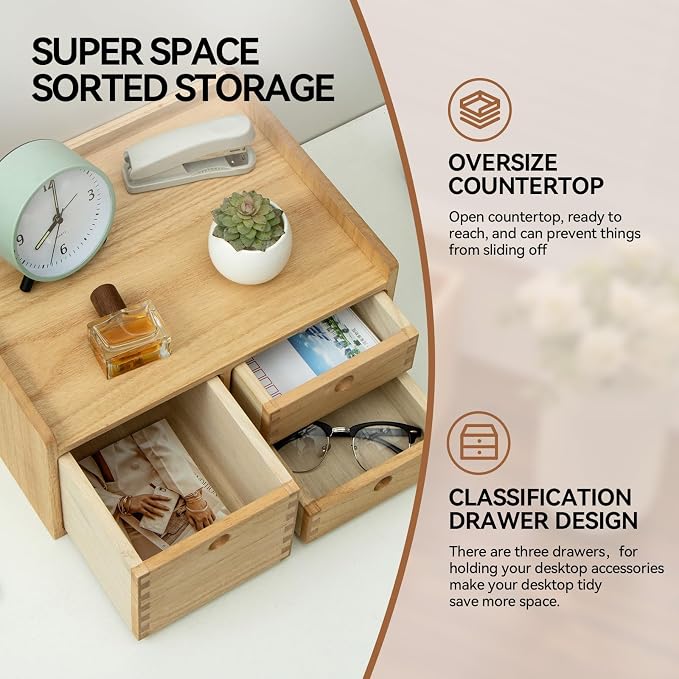 KIRIGEN Desk Organizer with 3 Drawers - Image 3