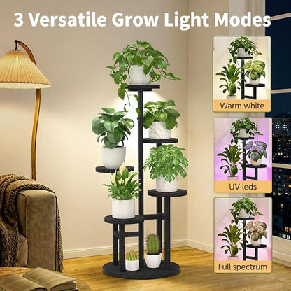 LASZOLA 5 Tiered Wood Plant Stand Indoor Corner - Image 6