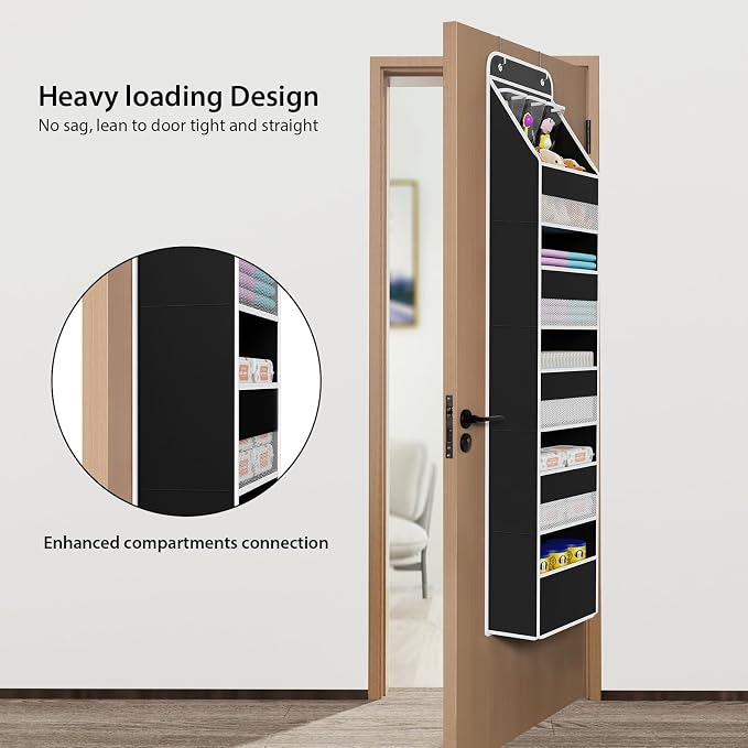 Univivi 6-Shelf Over Door Hanging Organizer Fabric Baby Door Storage - Image 2