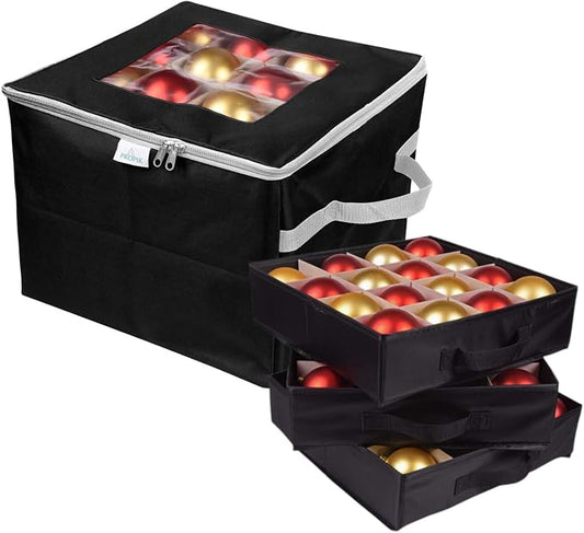 Christmas Ornament Storage Box, Organizer Holds Up to 48 Xmas Balls by ProPik
