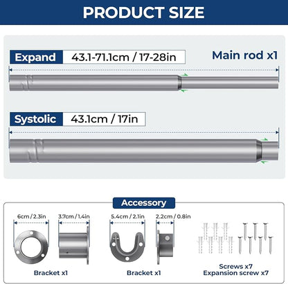 Mavivegue Closet Rod, 17 to 28 Inch Adjustable Closet Rods - Image 3