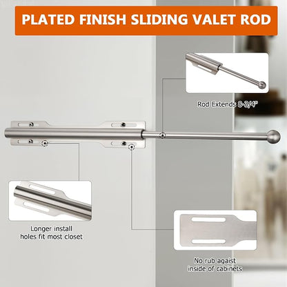 Valet Rod for Closet Pull Out, Rod for Bedroom Laundry Room Bathroom - Image 5