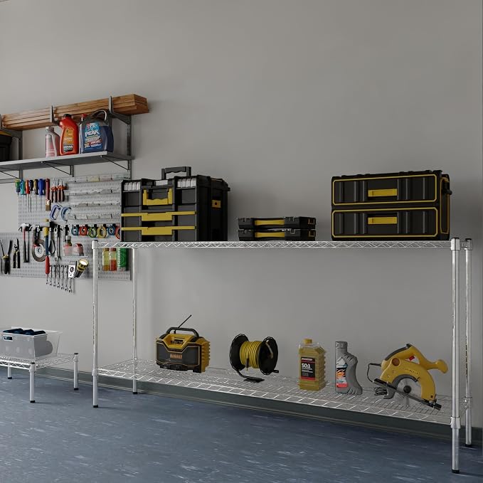 14" Deep x 72" Wide x 34" Height Wire Shelving Kit | 2-Tier | NSF Commercial - Image 2