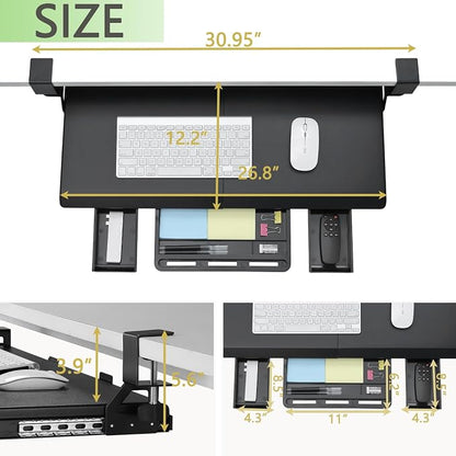 ETHU Keyboard Tray Under Desk, Pull Out Keyboard & Mouse Tray - Image 5