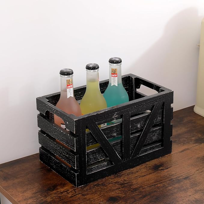 Storage Crates Nesting Wooden Boxes 3 Pack, Wood Storage Crates - Image 7