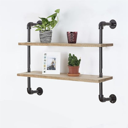 Industrial Pipe Multi Shelves Wall Mount Living Room Bar Floating Shelf 24 by Unknown