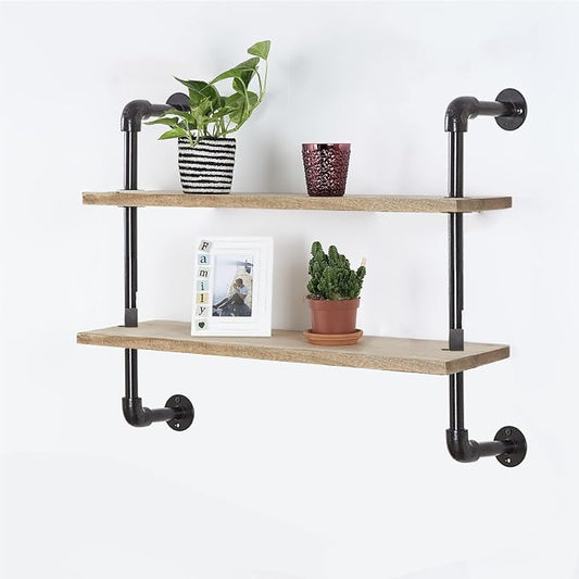 Industrial Pipe Multi Shelves Wall Mount Living Room Bar Floating Shelf 24 by Unknown