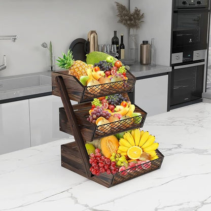Dorhors Fruit Basket for Kitchen Counter Organizer, Fruit Bowl Stand Storage | - Image 5