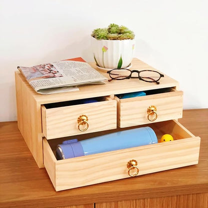 2 Layer Desk Organizer Wooden Desktop Organizer Tabletop Storage Organization - Image 4