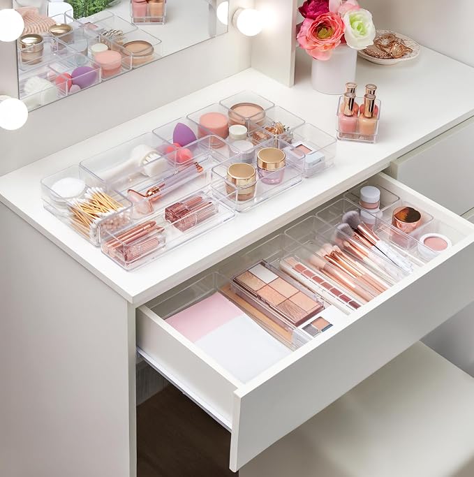 STORi SimpleSort 18-Piece Stackable Clear Drawer Organizer Set | Multi-size - Image 7