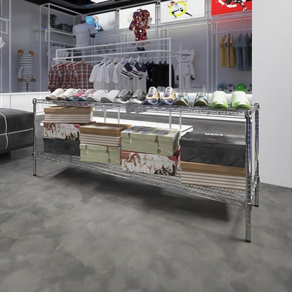 18" Deep x 72" Wide x 27" Height Wire Shelving Kit | 2-Tier | NSF Commercial - Image 2
