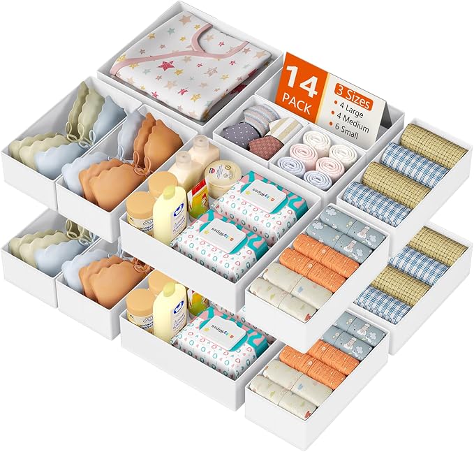 DIMJ Drawer Organizer Clothes, 14 Pack Dresser Organizer, Foldable Closet by DiMJ
