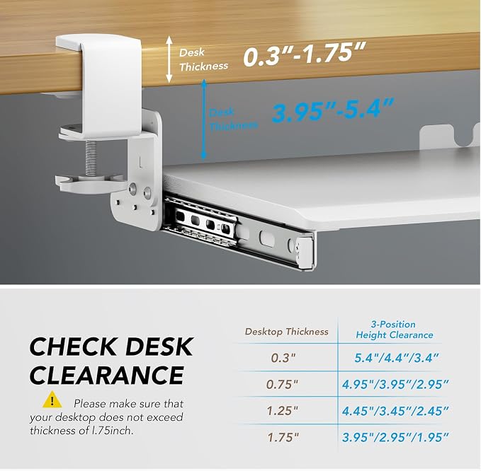 AX WABER Keyboard Tray Under Desk Pull Out - Image 4