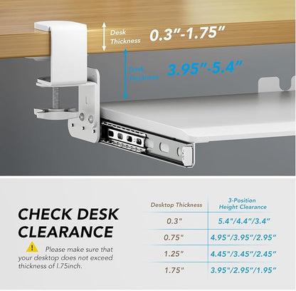 AX WABER Keyboard Tray Under Desk Pull Out - Image 4