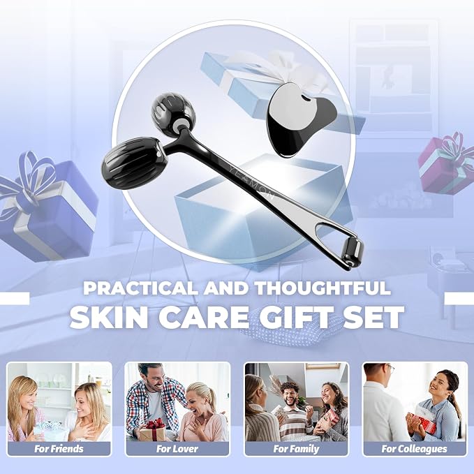 Yeamon Gua Sha Facial Tools and Face Roller Set, Facial Massage Tool - Image 7