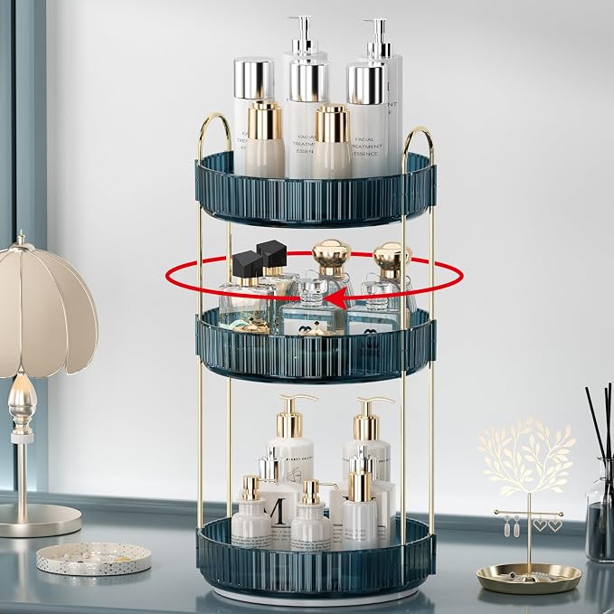 360 Rotating Makeup Organizer for Vanity, Bathroom Countertop Organizer by Weidace