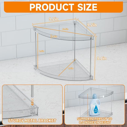 Yieach 2 Tier Corner Bathroom Counter Organizer, Acrylic Bathroom Counter Shelf - Image 3