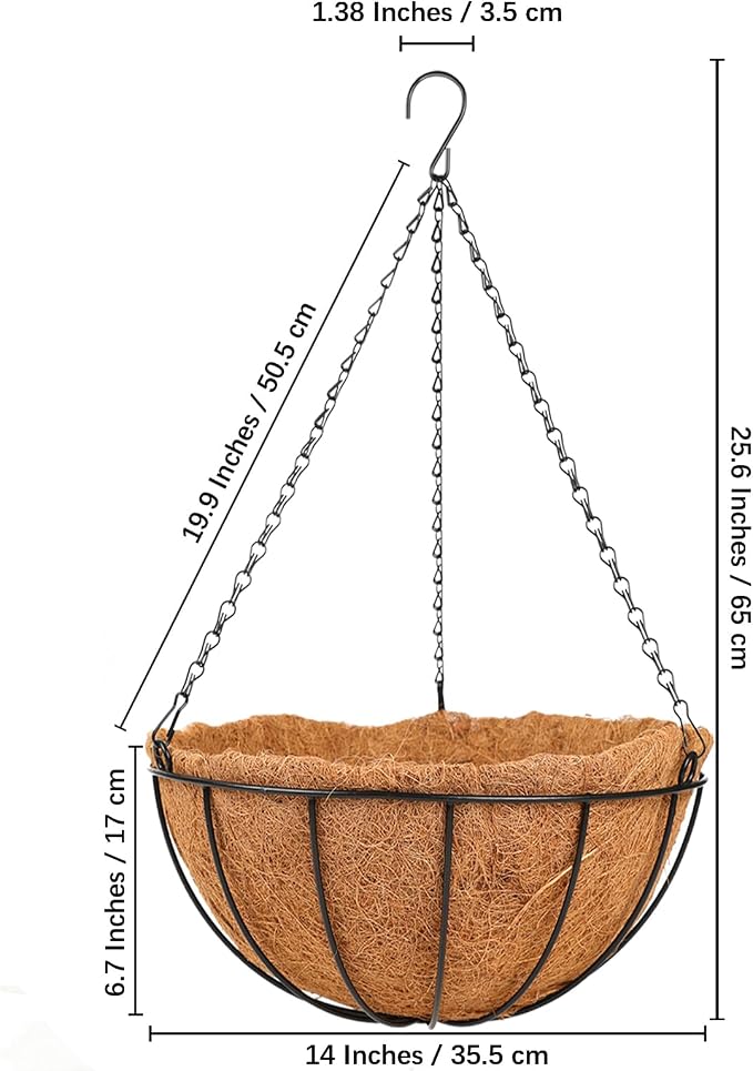 HKZ Hanging Basket Planter Plants Outdoor - Image 4