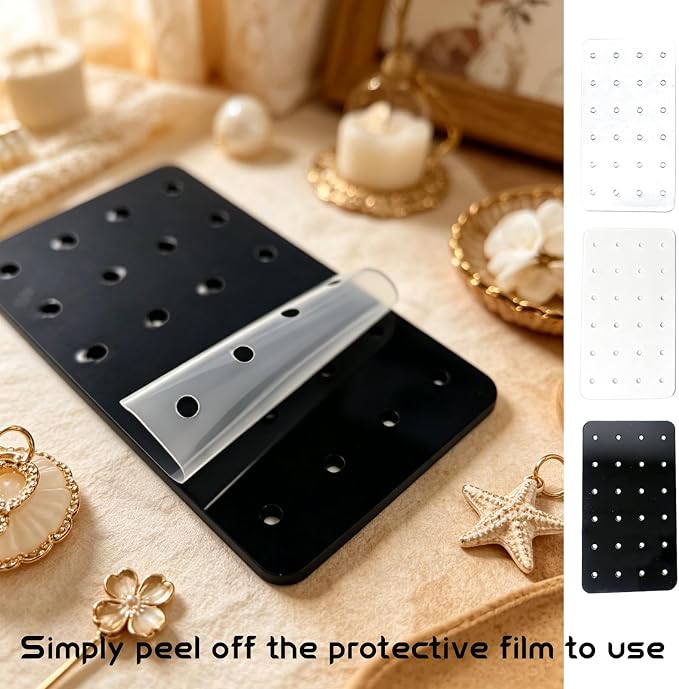 24 Pcs 3 Colors Acrylic Earring Display Card, 24 Holes Portable Stud Earrings - Image 4