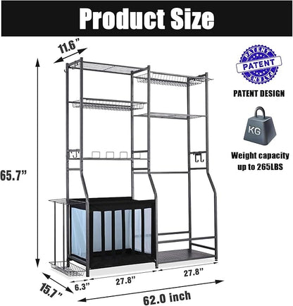 Mythinglogic Garage Sports Equipment Storage, 2 Golf Bag Storage Stand and - Image 7