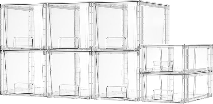 Vtopmart 8 Pack Clear Stackable Cabinet Organizers by Vtopmart