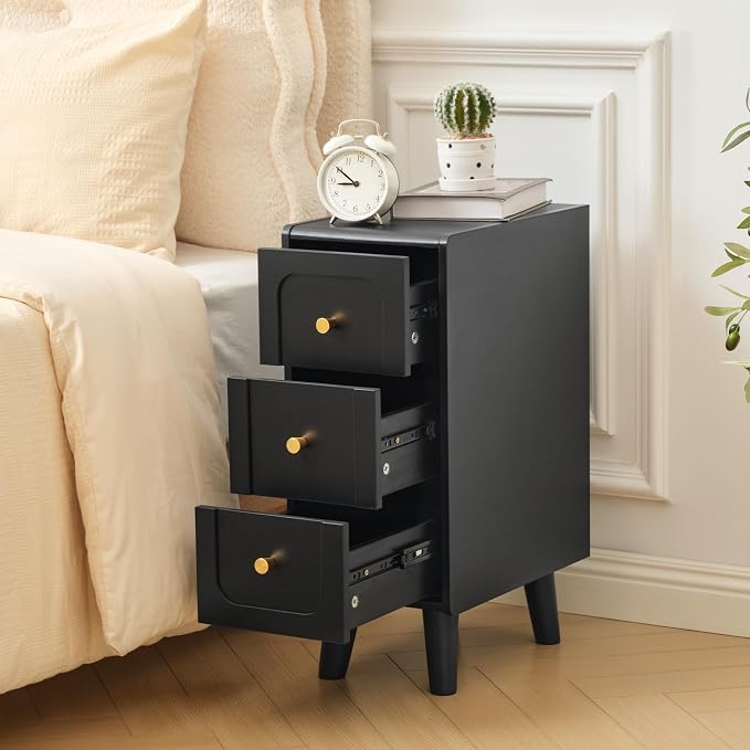 Small Nightstand Set of 2, Narrow Nightstand Slim Couch Side Table - Image 9