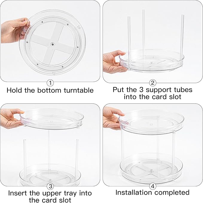360° Rotating Makeup Organizer, Adjustable Spinning Cosmetic Carousel - Image 2