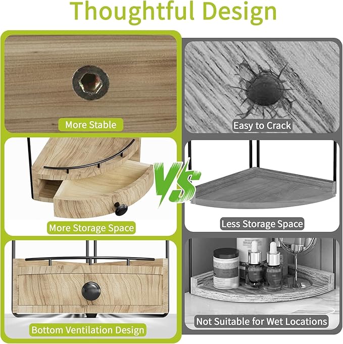 2-Tier Corner Bathroom Counter Organizer - Image 7
