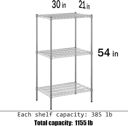 21" Deep x 30" Wide x 54" Height Wire Shelving Kit | 3-Tier | NSF Commercial - Image 3