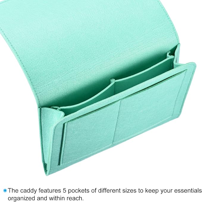 PATIKIL 11in Bedside Caddy, Bed Caddy Bedside Organizer Hanging Soft Felt 5 - Image 3