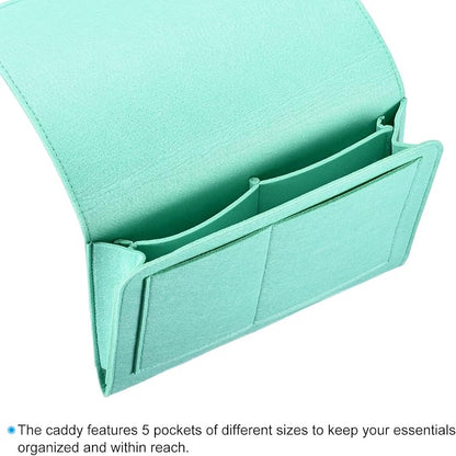 PATIKIL 11in Bedside Caddy, Bed Caddy Bedside Organizer Hanging Soft Felt 5 - Image 3