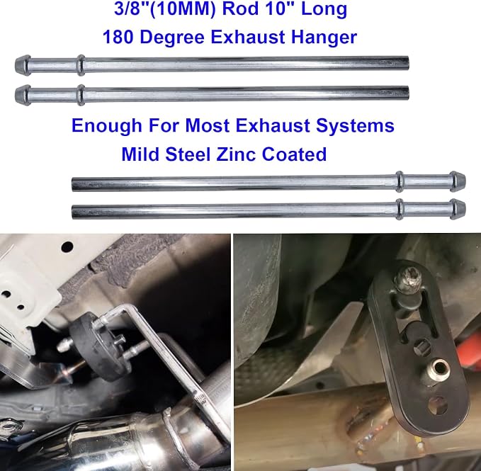 32PCS Heavy Duty Exhaust Hanger Rod Set 3/8" Rod 90°7.6" Long & Straight 10" - Image 3
