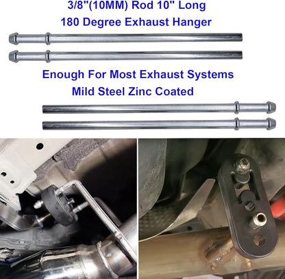 32PCS Heavy Duty Exhaust Hanger Rod Set 3/8" Rod 90°7.6" Long & Straight 10" - Image 3