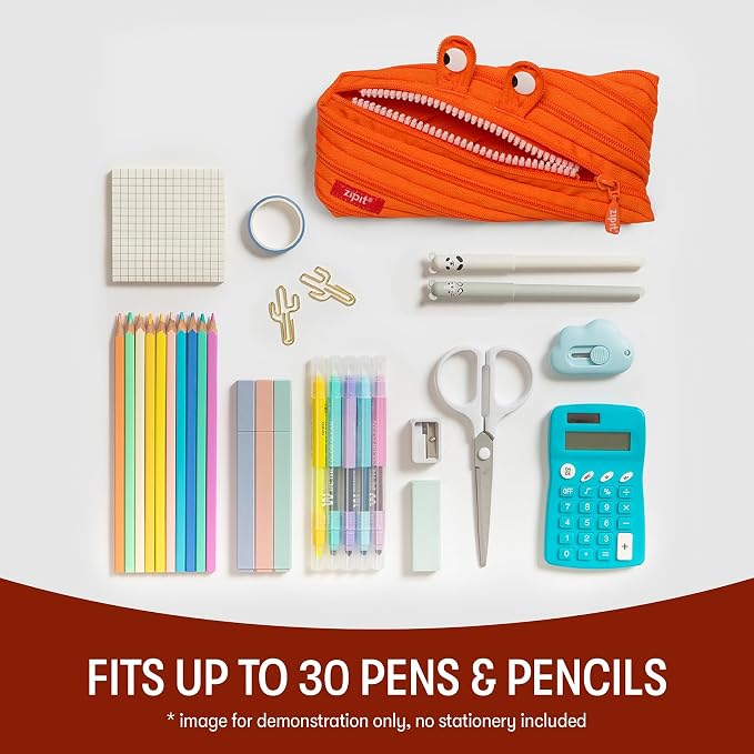 ZIPIT Monster Pencil Case for Kids, Cute Zipper Pouch for Boys Girls and Teens - Image 4