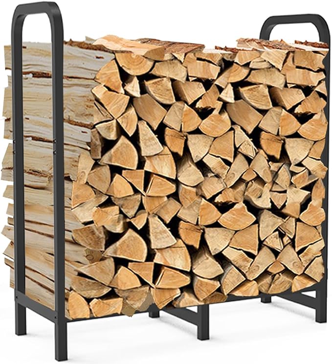 2.8ft Firewood Rack Holder, Adjustable Heavy Duty Fire Log Stacker Stand by FirewoodRack