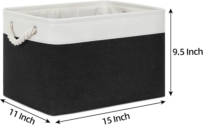 Bidtakay Black Storage Baskets for Shelves Collapsible Organizer Baskets for - Image 5