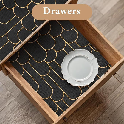 Shelf Liners for Kitchen Cabinets Drawer Liner 17.5in x 20FT Non Adhesive Black - Image 3