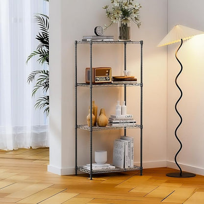 IZEUK 4-Tier Black Steel Storage Shelves, Heavy Duty Utility Wire Rack Organizer - Image 8