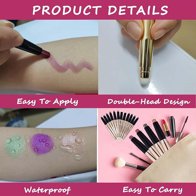 Gold Eyeshadow Stick Makeup, Highlighter Matte Cream Eye Shadow Pencil - Image 5