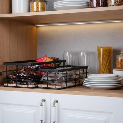 Set of 2 Black Metal Wire Storage Baskets - Image 6