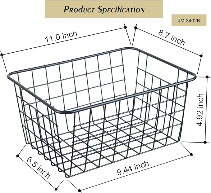 JUNCHU CHERRY Wire Kitchen Storage Basket 3 Packs, Perfect Pantry Organization - Image 3