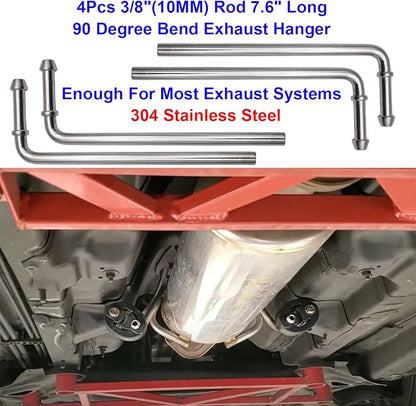 16PCS Exhaust Hanger 304 Stainless Steel 3/8" Rod Rubber Hanger Set - Image 3