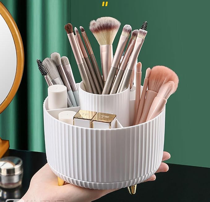 360 Degree Rotating Makeup Brush Holder Organizer Detachable Design 5 Slot Make - Image 6