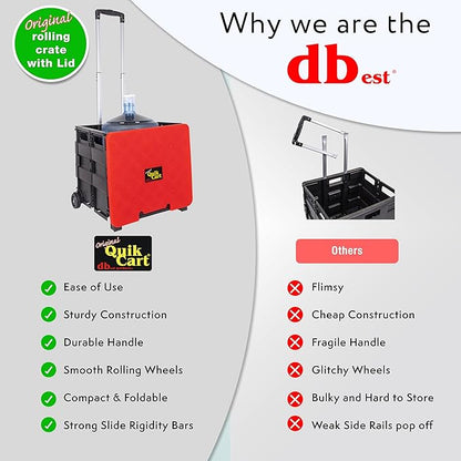 dbest products Quik Cart Collapsible Rolling Crate on Wheels - Image 5