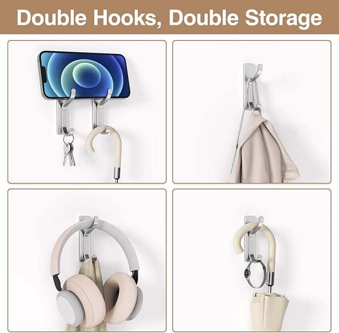pickpiff Wall Hooks for Coat and Towel: 13LB Adhesive Door Hanger Stick on for - Image 6