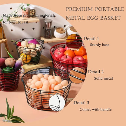 Colorful Metal Mesh Wire Egg Collecting Basket - Image 5