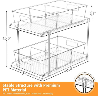 Fabspace Bathroom Under Sink Organizers and Storage, 2 Tier Vanity Countertop - Image 2