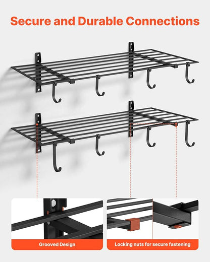 VEVOR 2-Tier Heavy Duty Wall Garage Shelving, 2 x 4 ft Steel Wall Mounted - Image 5